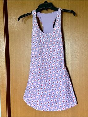 Pink Lily Lilac Floral Racerback Dress with Built-In Shorts